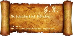 Goldschmied Nándor névjegykártya